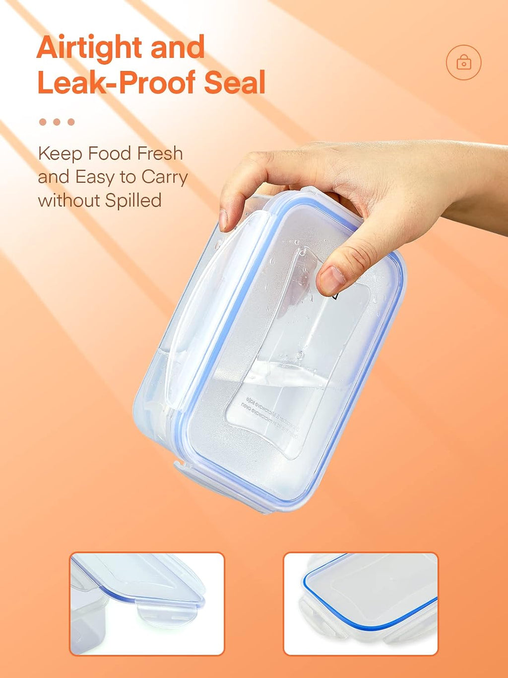 Food Containers, 8 PCS Plastic Airtight Food Storage Containers