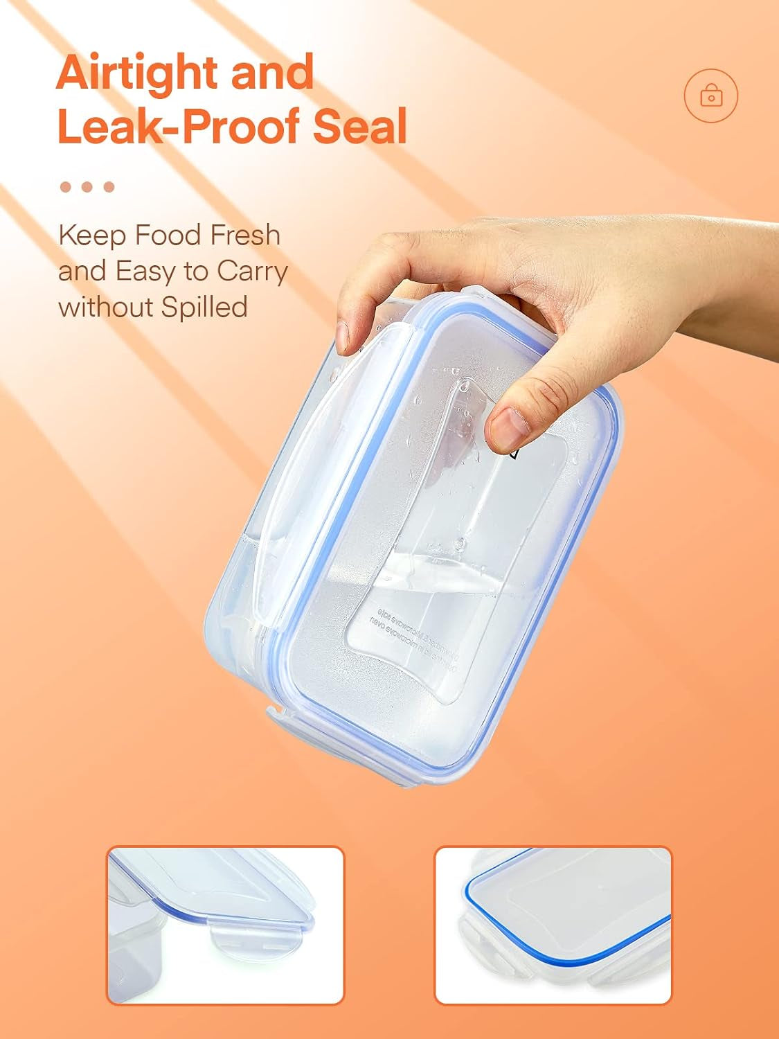 Food Containers, 8 PCS Plastic Airtight Food Storage Containers