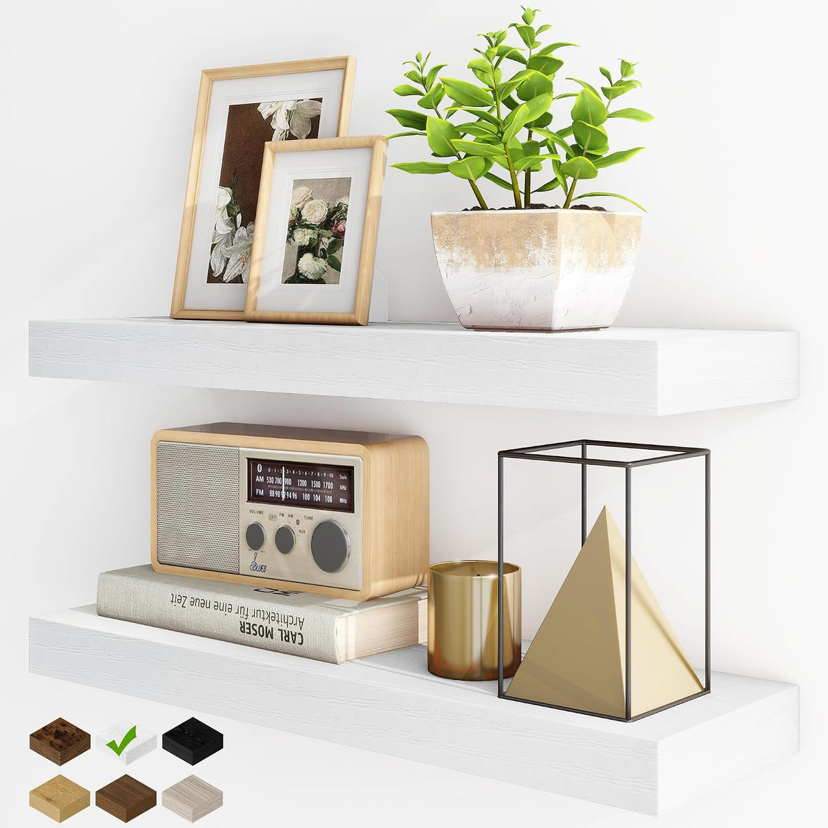 White Floating Shelves – Set of 2 (61cm)