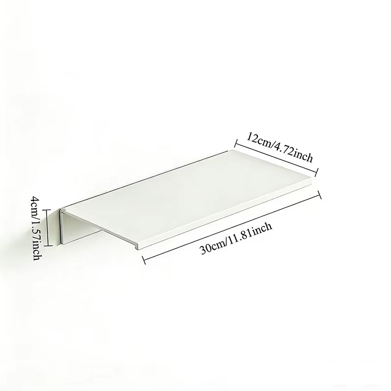Aluminum Alloy Living Room Floating Shelves No Drilling Bedroom Decoration Wall Shelves Bathroom Shelf Books Plants Ledge