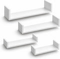White Floating Shelves – Set of 4 in graduated sizes
