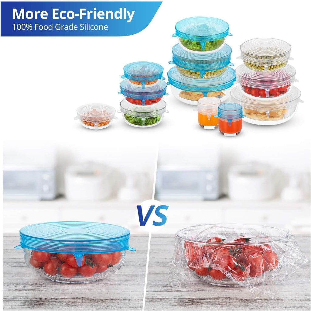 Silicone Stretch Lids, 12PCS Zero Waste Reusable Container Covers