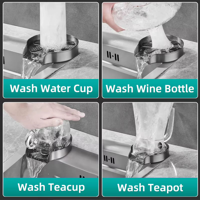Kitchen Sink Glass Rinser Faucet Cup Rinser for Kitchen Sinks Bottle Washer Kitchen Sink Accessories Stainless Steel