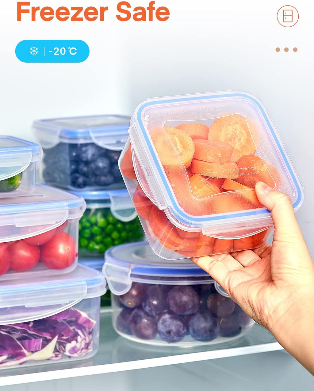 Food Containers, 8 PCS Plastic Airtight Food Storage Containers