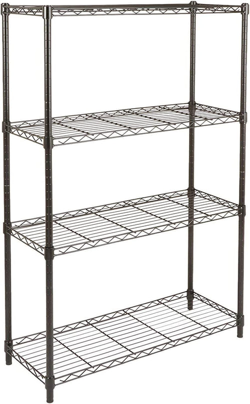 4-Shelf Steel Storage Unit in black