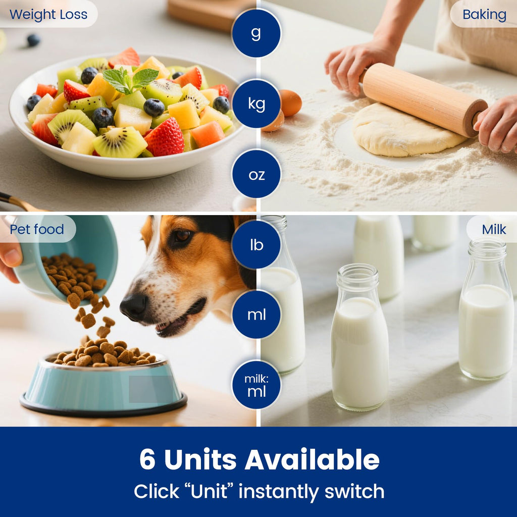 Kitchen scale with 6 measuring units