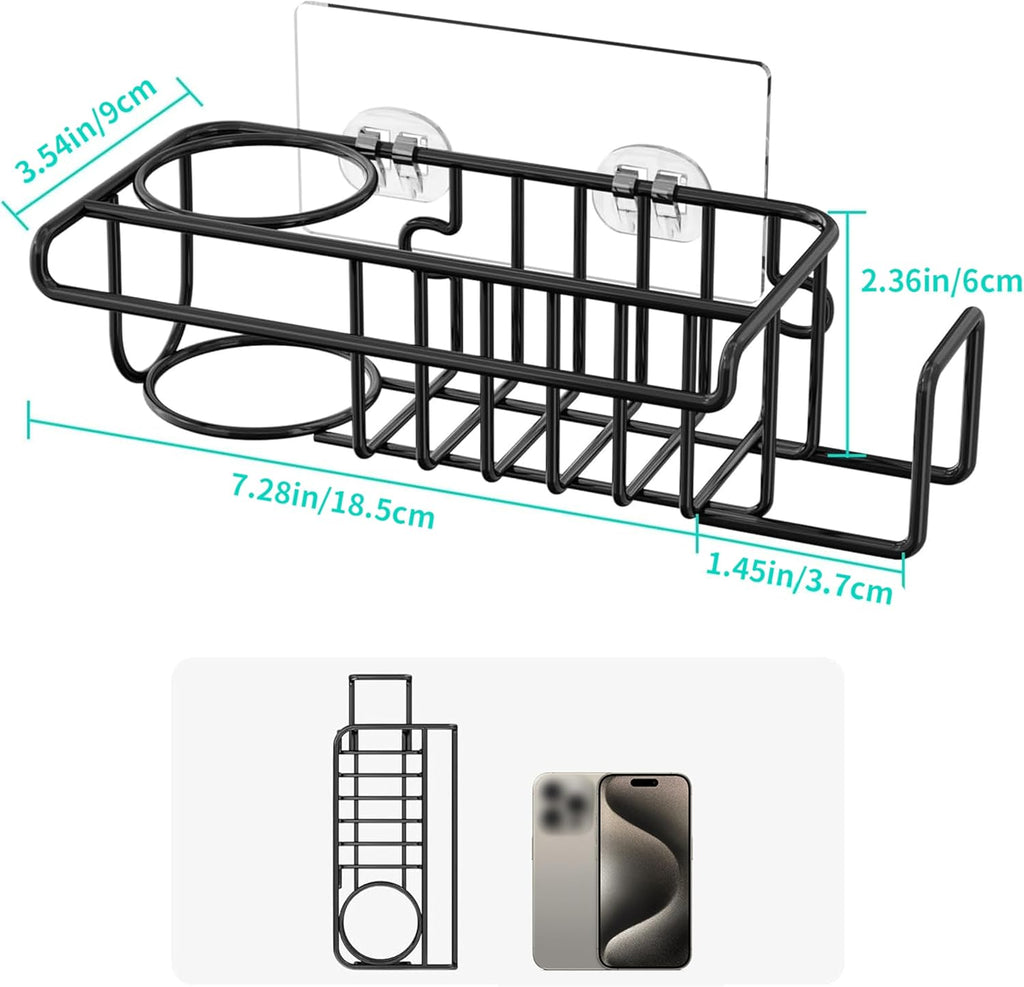Sink Caddy Sponge Holder- 4 in 1 Rustproof Kitchen Sink Organiser
