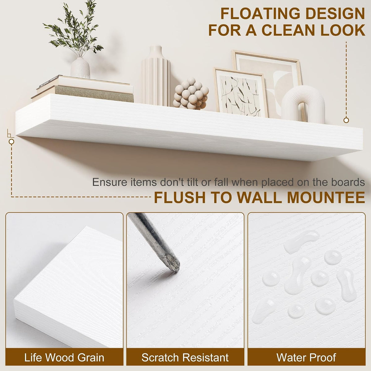 White floating shelves, set of 2 – view 5