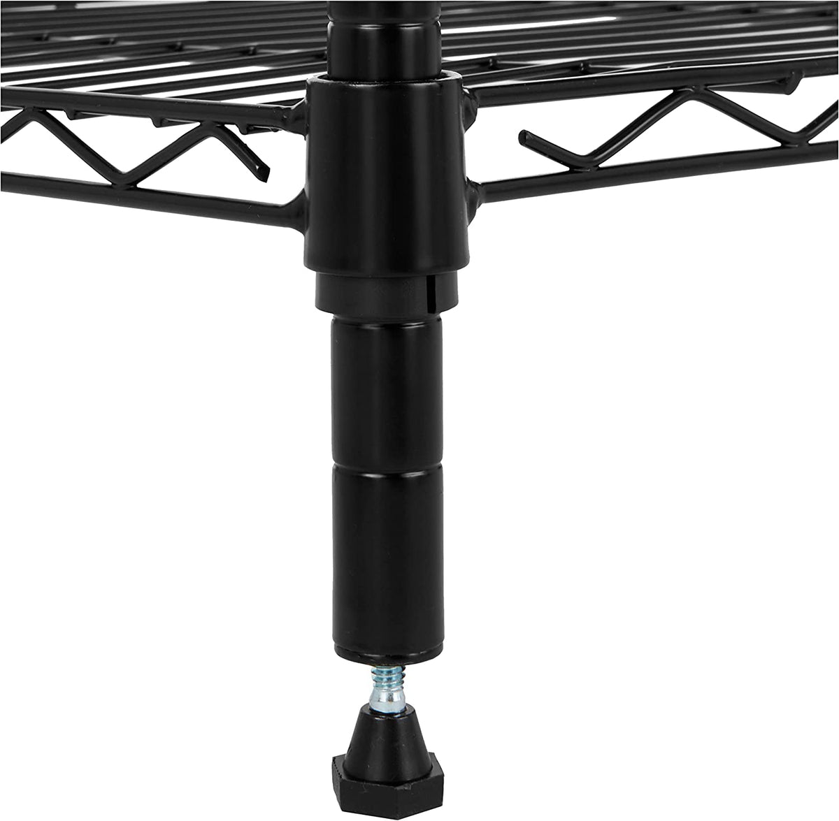 Black 4-shelf steel storage unit – view 5