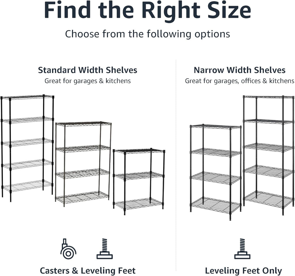 Black 4-shelf steel storage unit – view 6