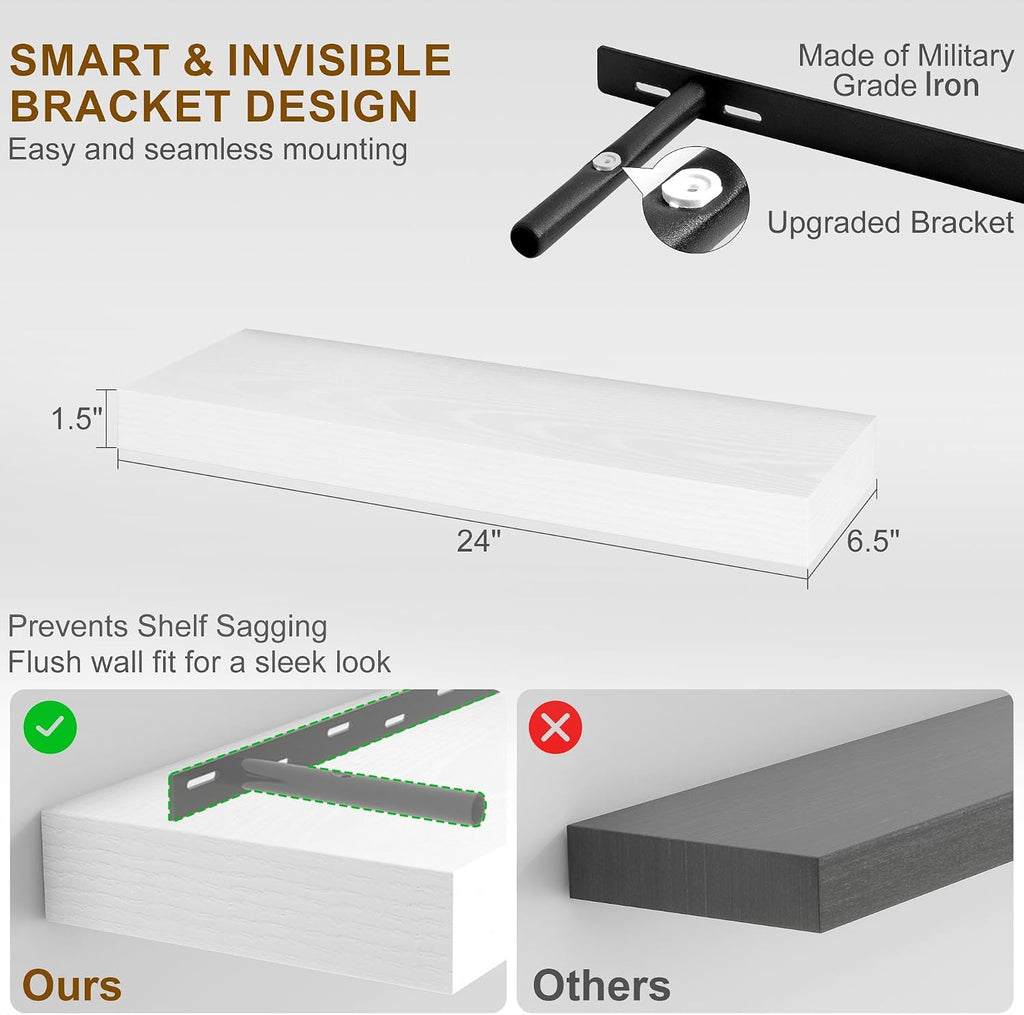 White floating shelves, set of 2 – view 3
