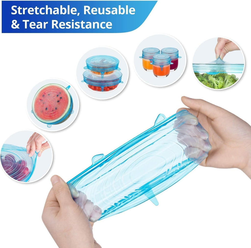 Silicone Stretch Lids, 12PCS Zero Waste Reusable Container Covers