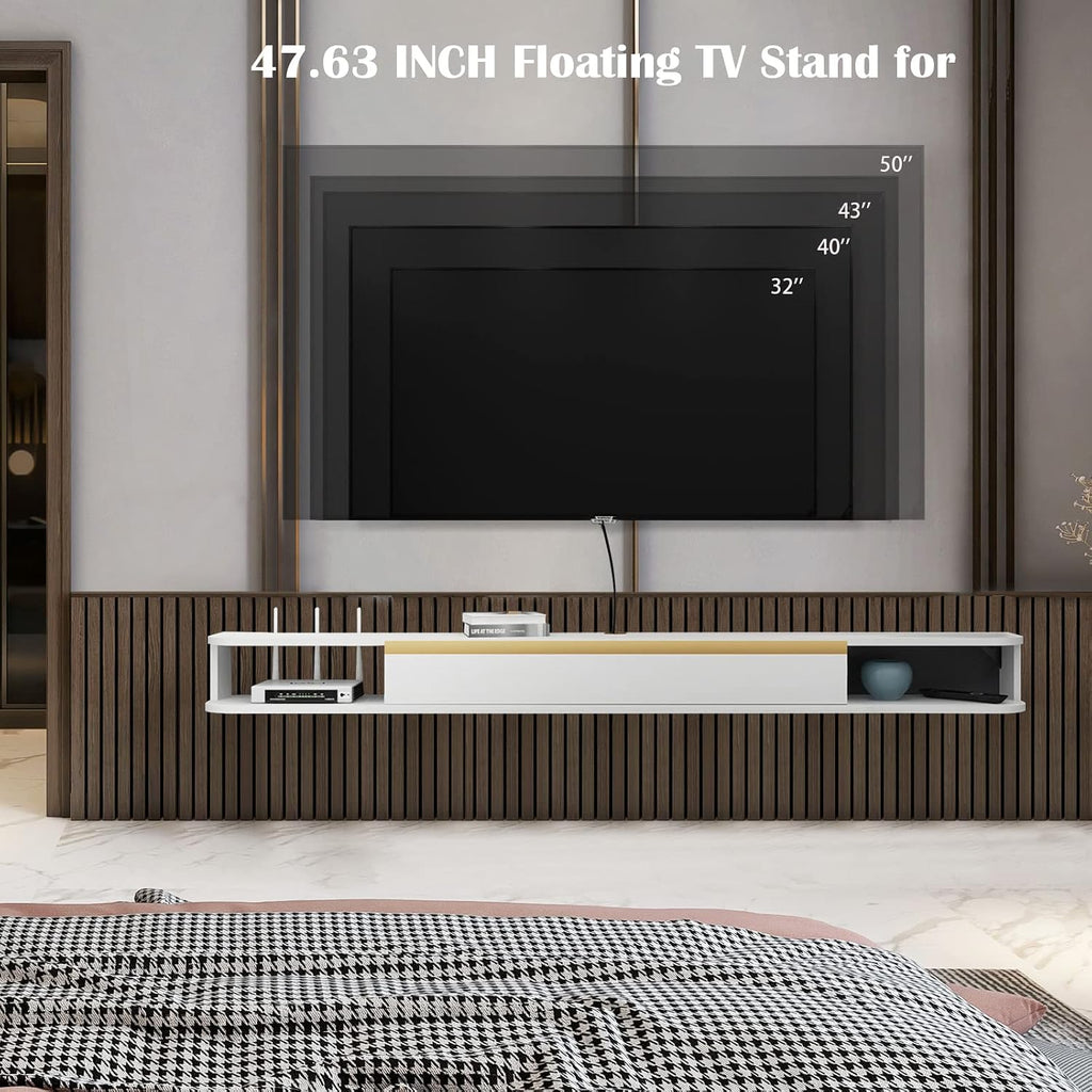White floating TV stand, 120cm – view 5
