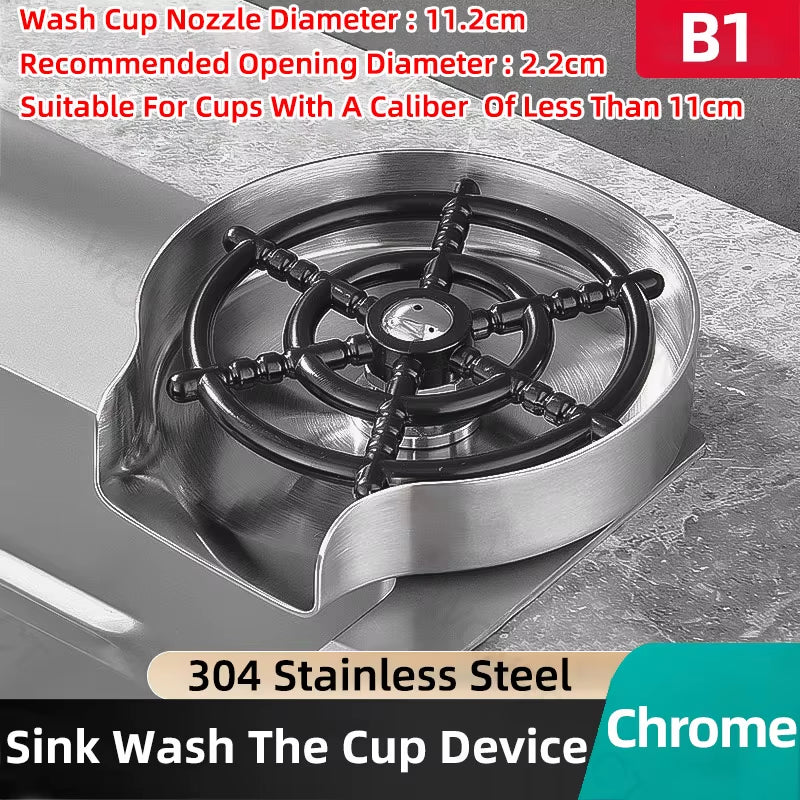 Kitchen Sink Glass Rinser Faucet Cup Rinser for Kitchen Sinks Bottle Washer Kitchen Sink Accessories Stainless Steel