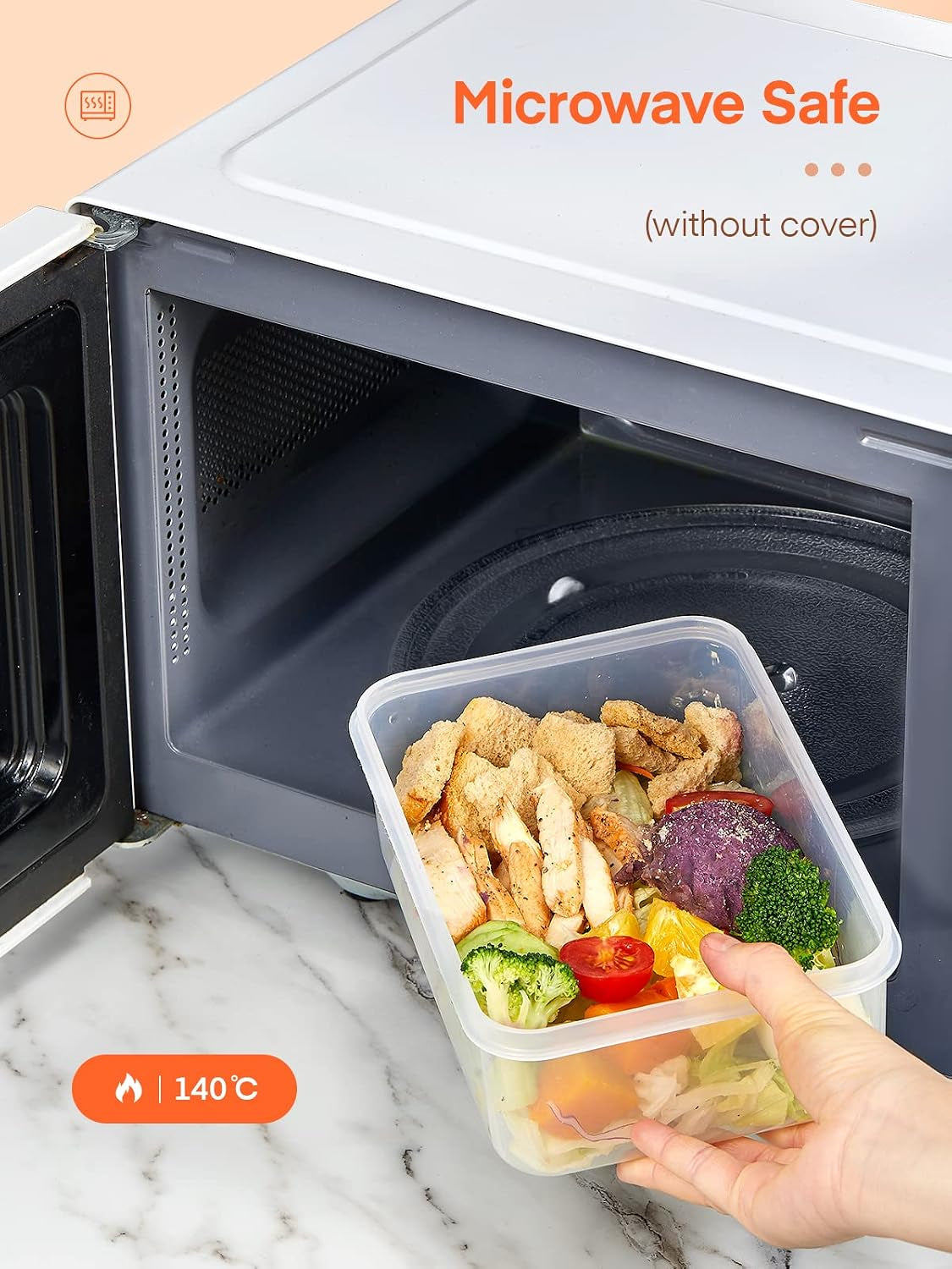 Food Containers, 8 PCS Plastic Airtight Food Storage Containers