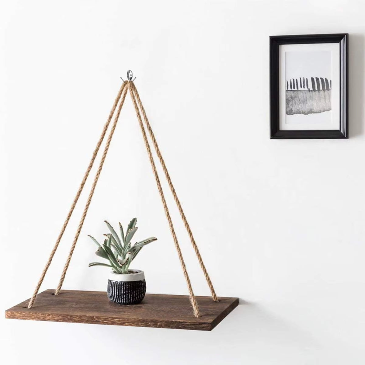 Macrame Hanging Shelf on a wall