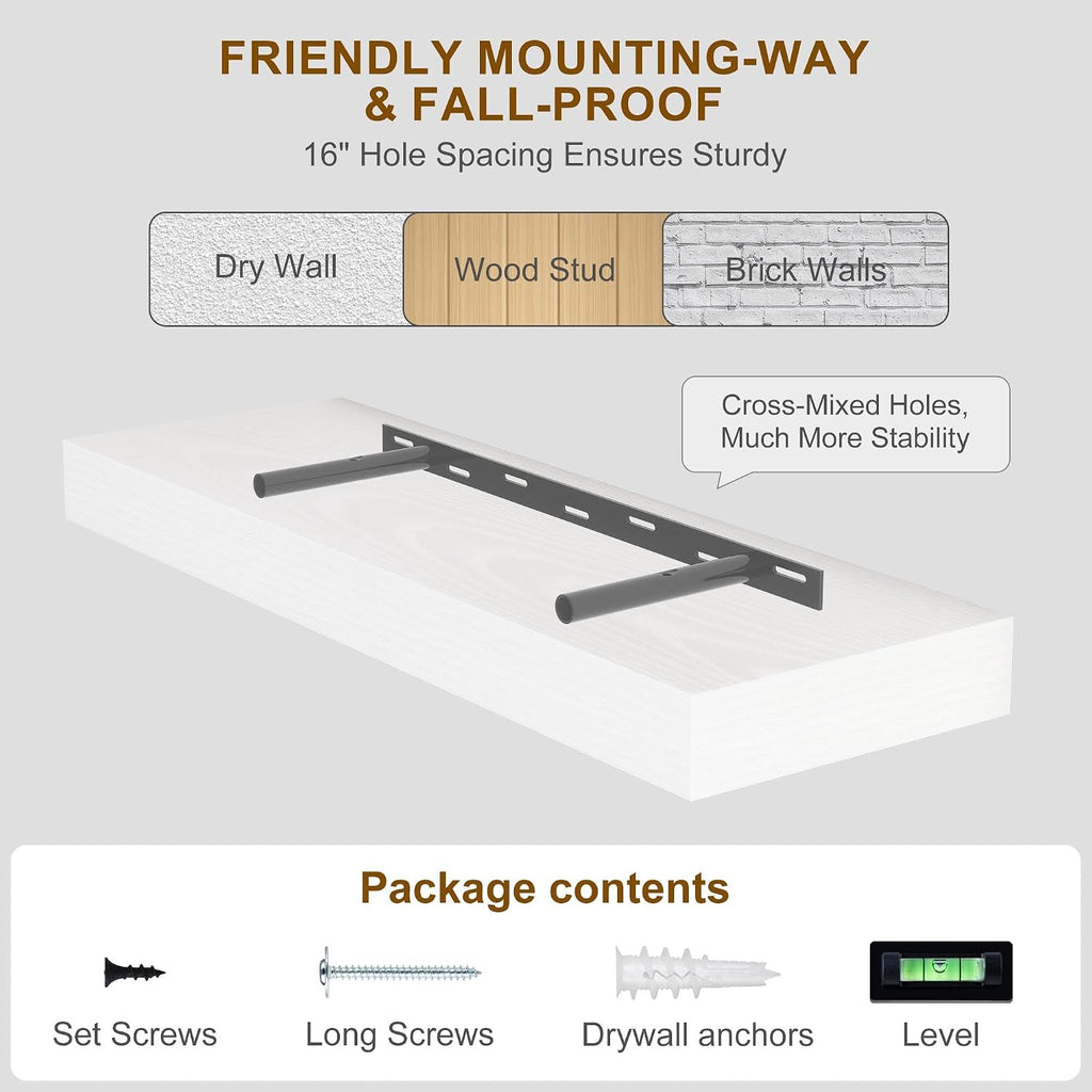White floating shelves, set of 2 – view 7
