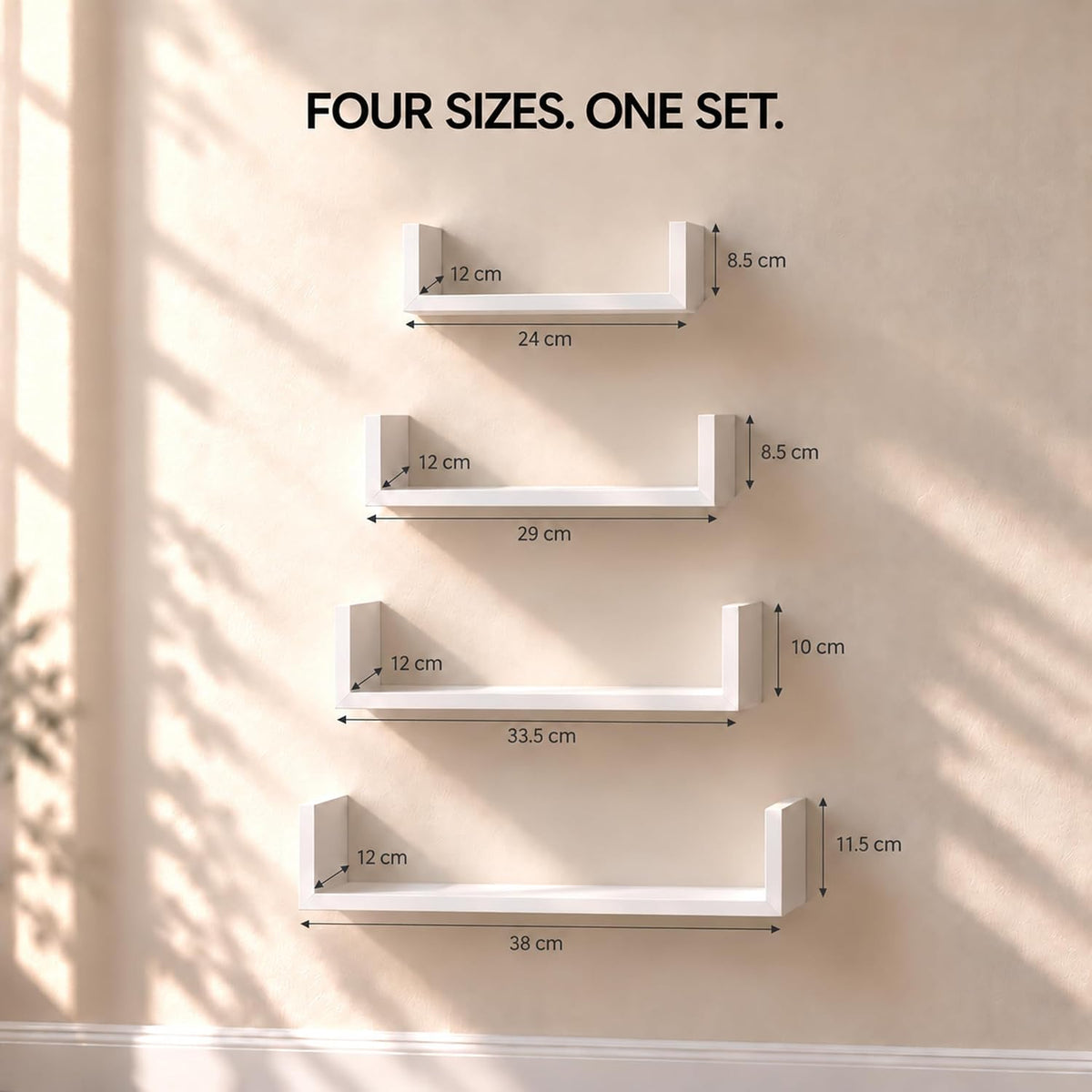 White floating shelves, set of 4 – view 2